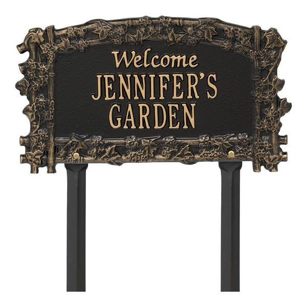 Ivy Trellis Garden Black Dedication Plaque